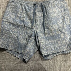 Lands' End Blue and White shorts with Elastic Waistband